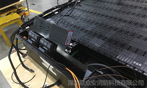 新能源公交車電池箱內部安裝SH-III自動滅火裝置