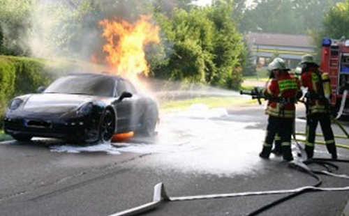 未安置自動滅火裝置火災現場